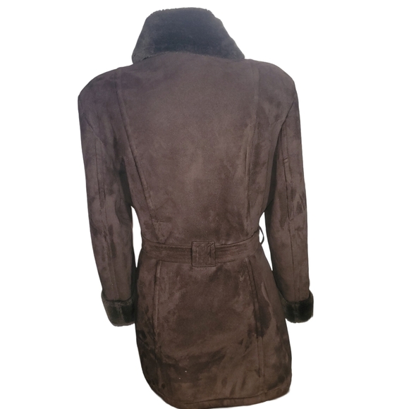 Women's Brown Suede Coat - Picture 6 of 7